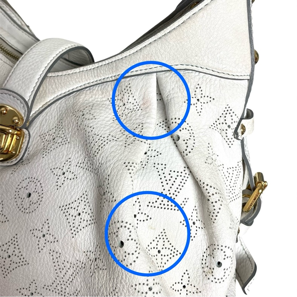 LOUIS VUITTON Mahina Hobo Pebble Leather Perforated Monogram Shoulder Bag Purse - Picture 7 of 14